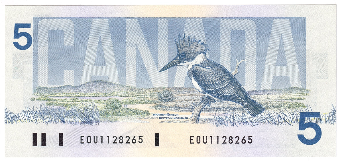 BC-56a-i 1986 Canada $5 Crow-Bouey, EOU, CUNC