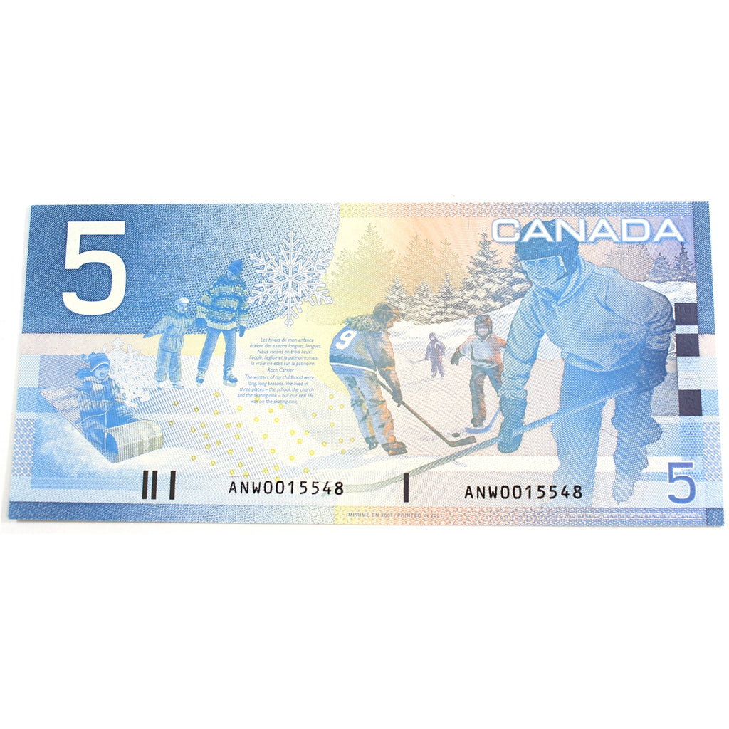 BC-62aA 2001 Canada $5 Knight-Dodge, ANW (0.000-0.180), UNC