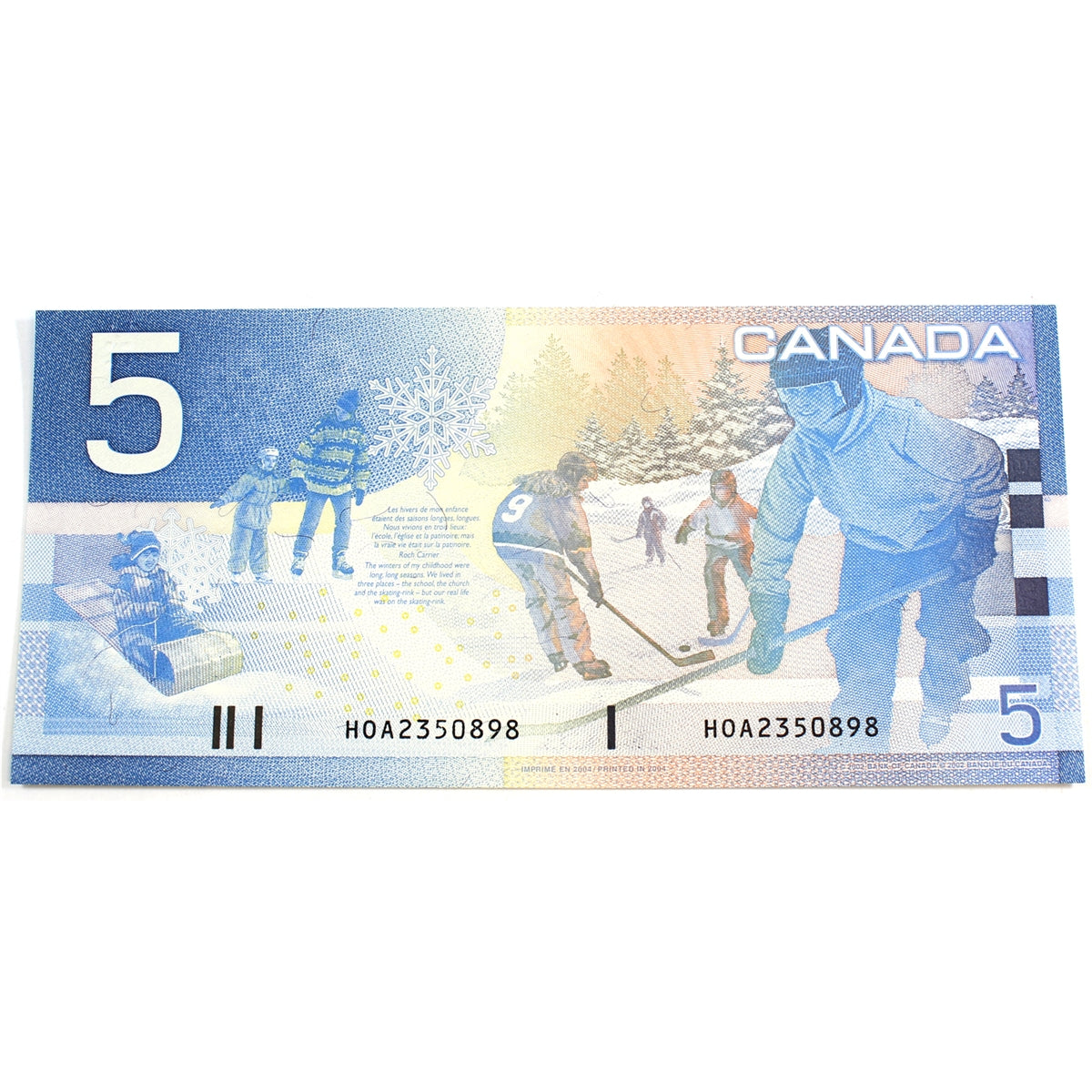 BC-62b 2004 Canada $5 Jenkins-Dodge, HOA, Uncirculated (MS60)