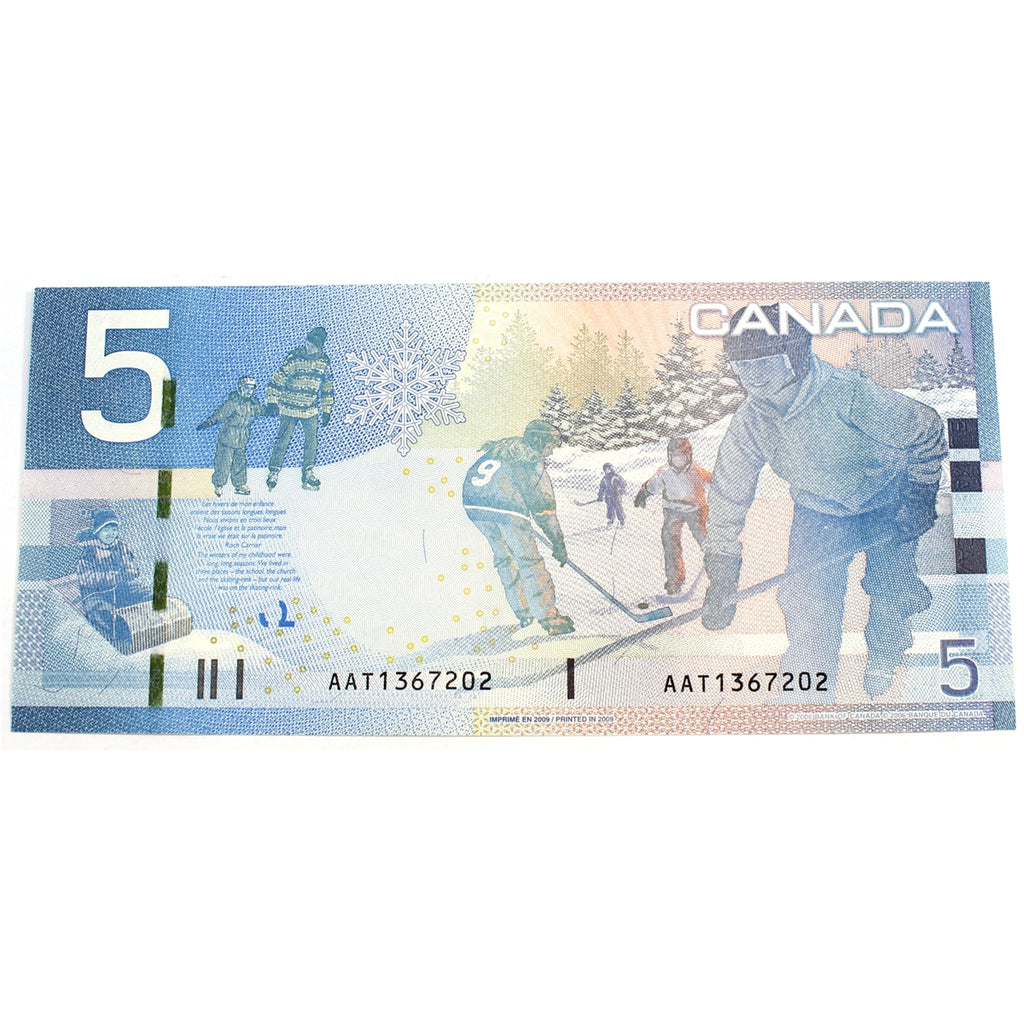 BC-67b 2009 Canada $5 Jenkins-Carney, AAT, Choice Uncirculated (CUNC63)