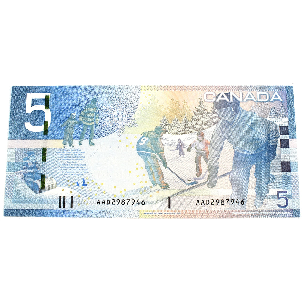 BC-67bA 2009 Canada $5 Jenkins-Carney, AAD (2.96-3.16), Choice Uncirculated (CUNC63)