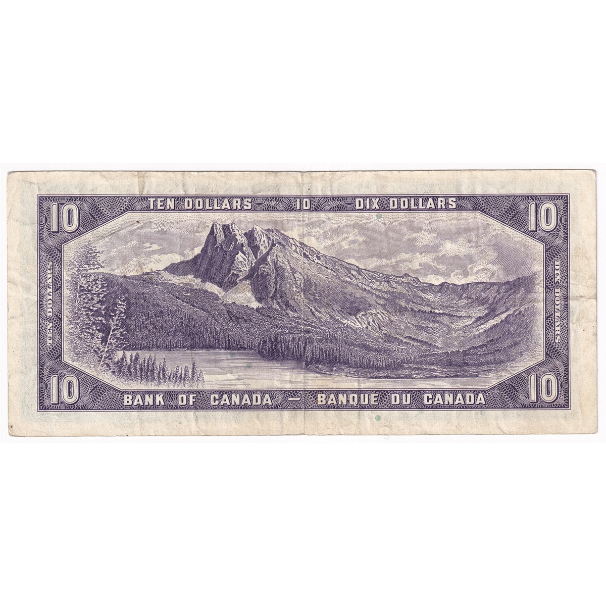 BC-40b 1954 Canada $10 Beattie-Rasminsky, M/V, Fine (F12)
