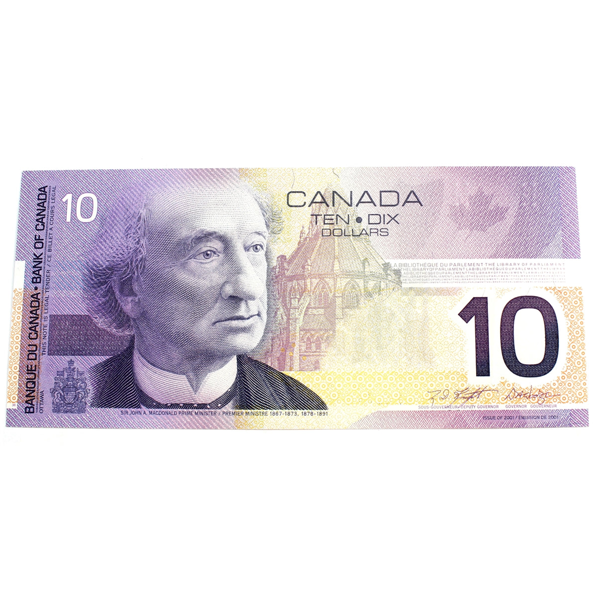 BC-63b 2002 Canada $10 Knight-Dodge, FEL, Almost Uncirculated (AU50)