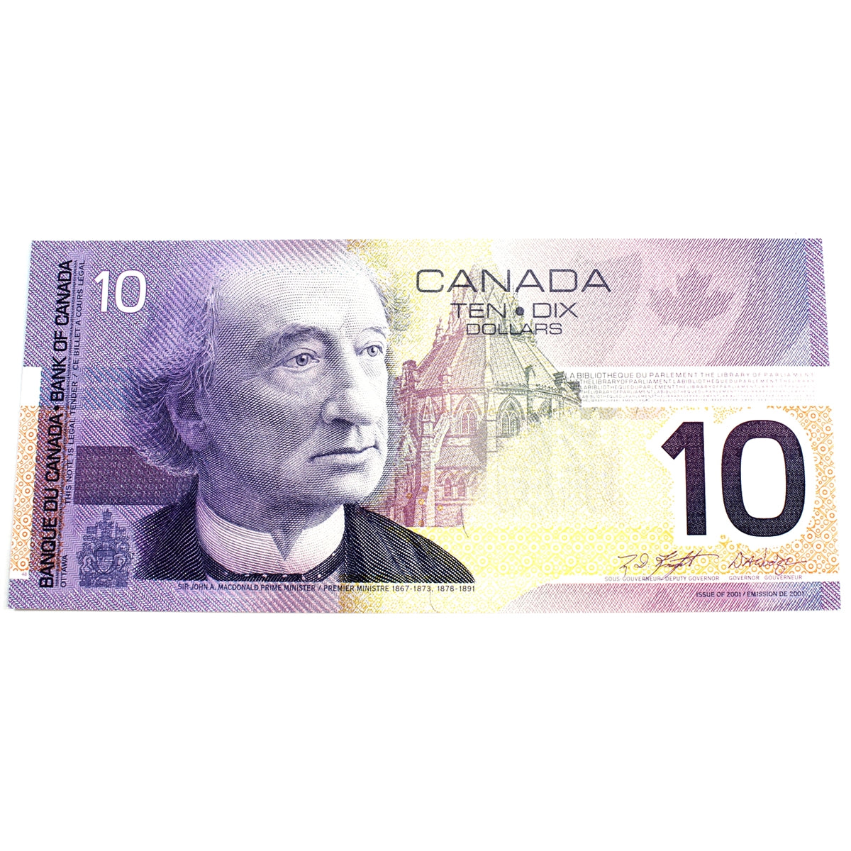 BC-63bA 2001 Canada $10 Knight-Dodge, FEA (9.00-9.72), Uncirculated (MS60)