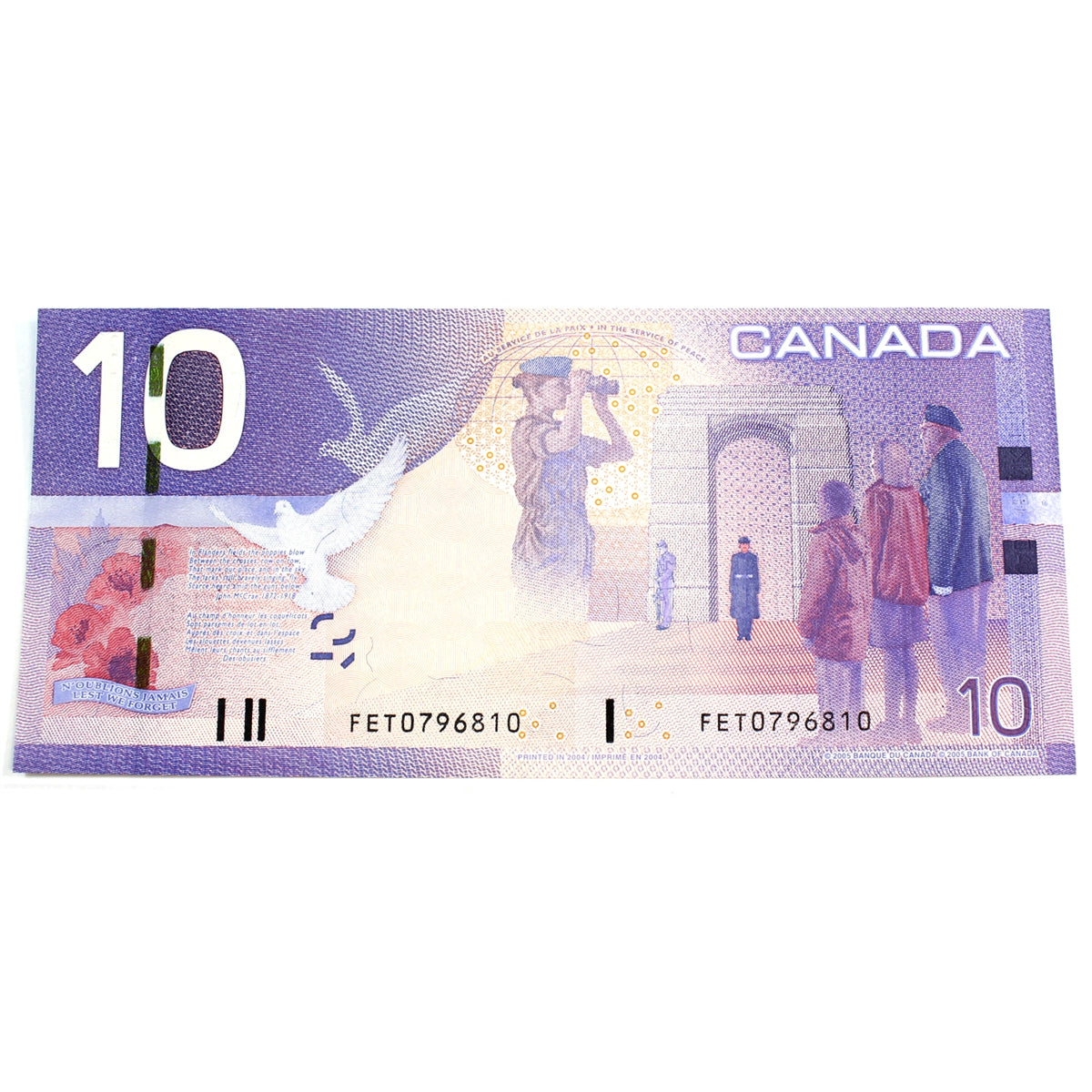BC-68a-i 2004 Canada $10 Jenkins-Dodge, FET, Choice Uncirculated (CUNC63)