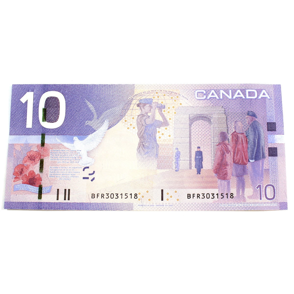 BC-68b 2009 Canada $10 Jenkins-Carney, BFR, Choice Uncirculated (CUNC63)