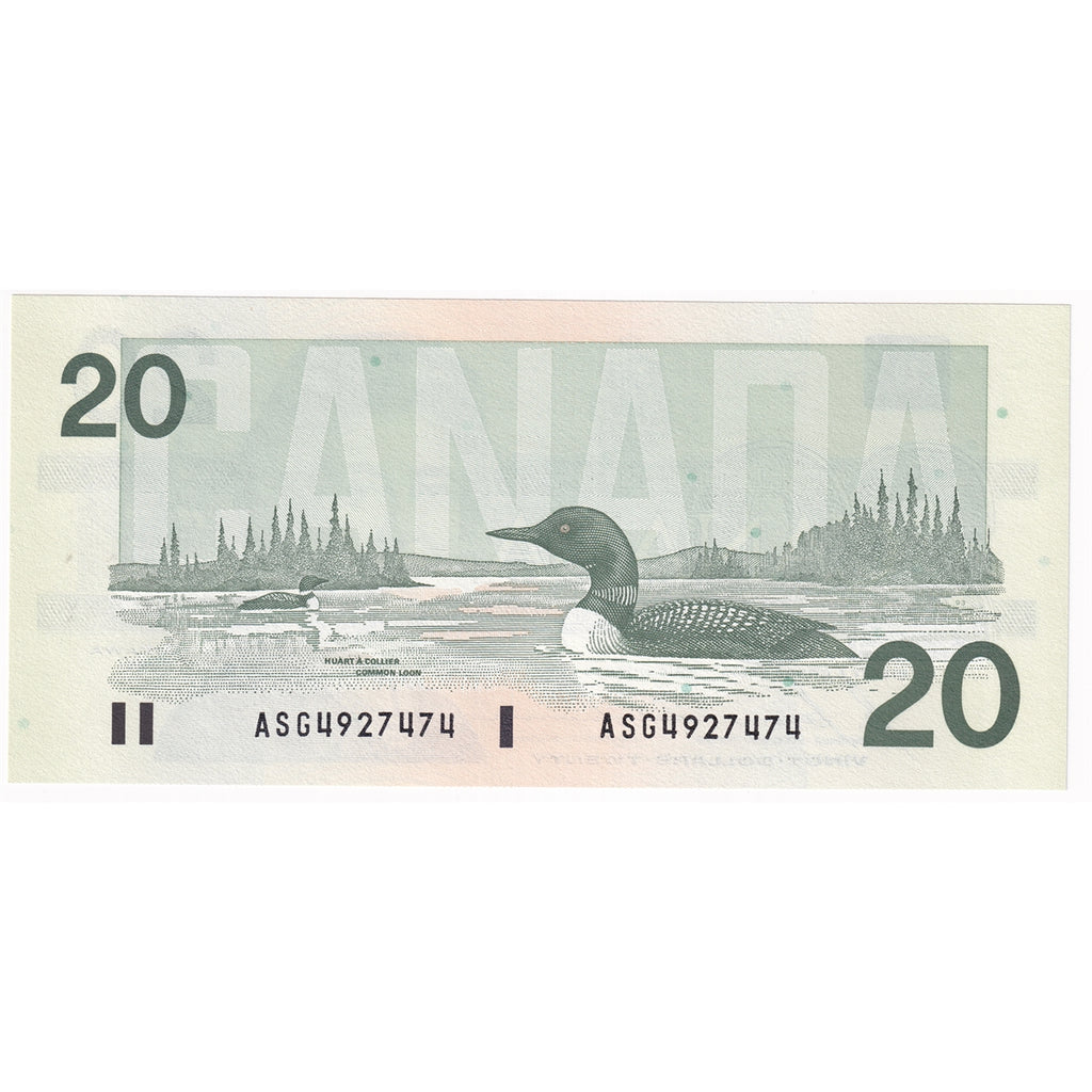 BC-58b-i 1991 Canada $20 Bonin-Thiessen, ASG, Choice Uncirculated (CUNC63)