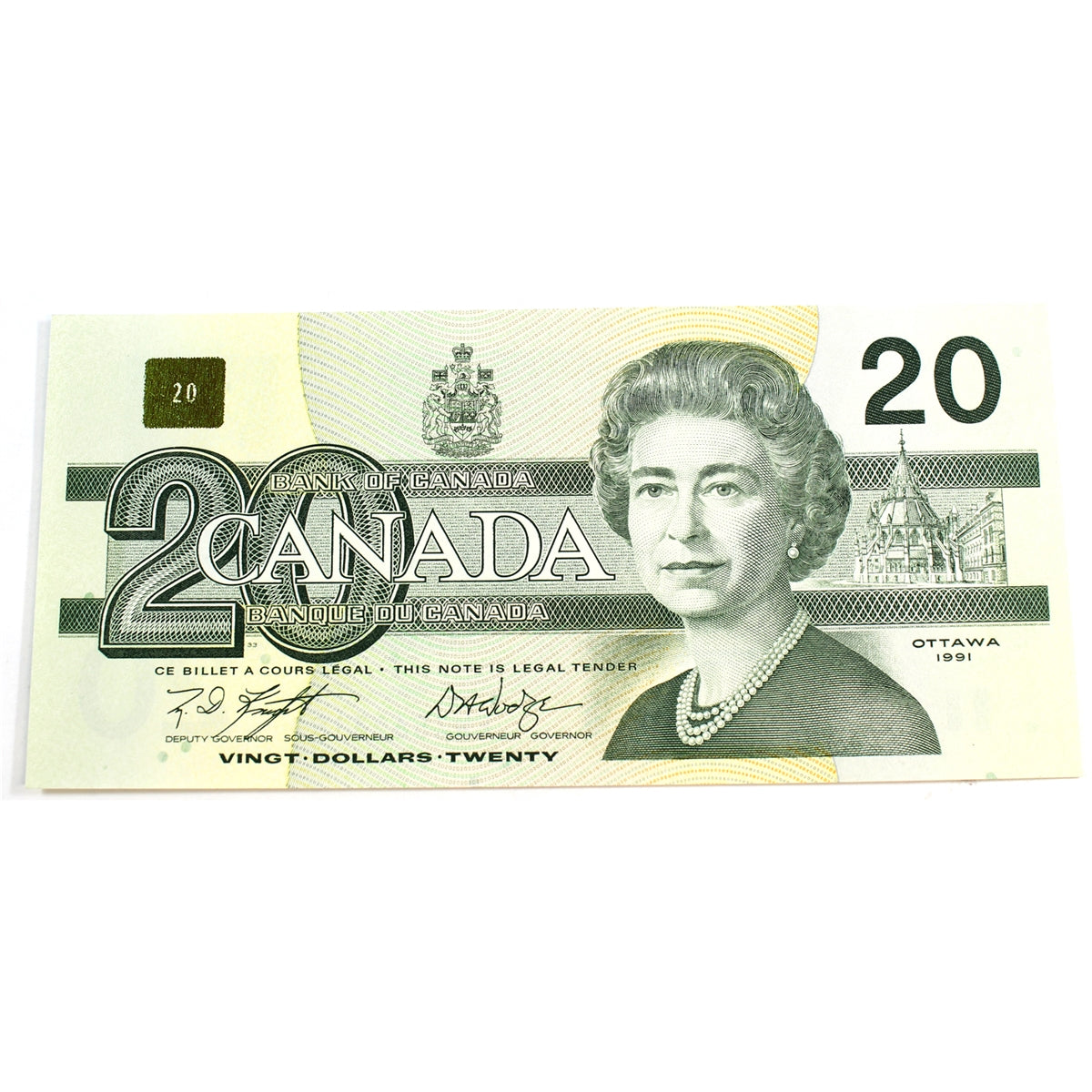 BC-58dA 1991 Canada $20 Knight-Dodge, EWZ (5.616-5.652), AU-UNC (AU55)
