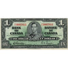 BC-21c 1937 Canada $1 Gordon-Towers, U/L, Extra Fine (EF40)