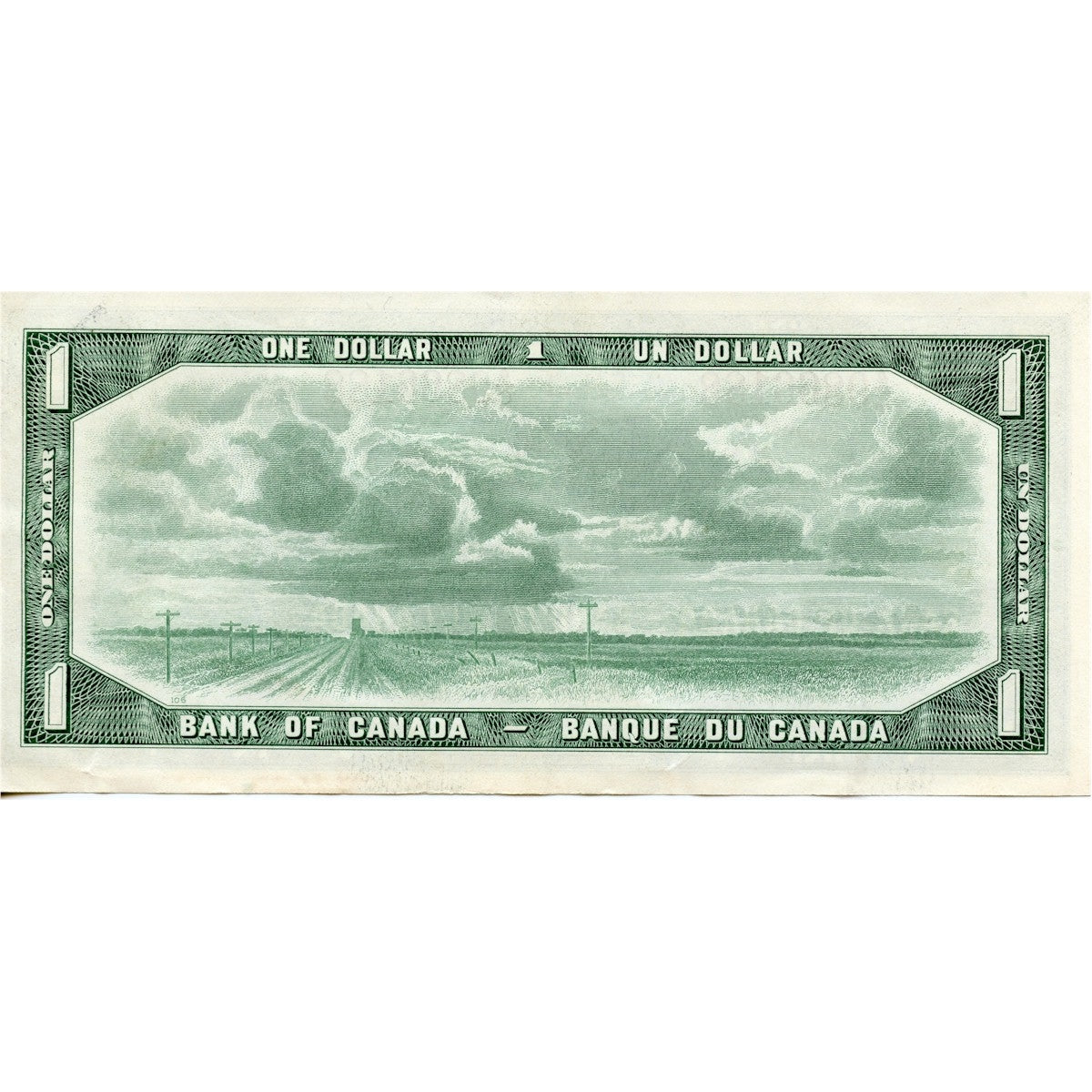 BC-37b 1954 Canada $1 Beattie-Rasminsky, A/O, Almost Uncirculated (AU50)