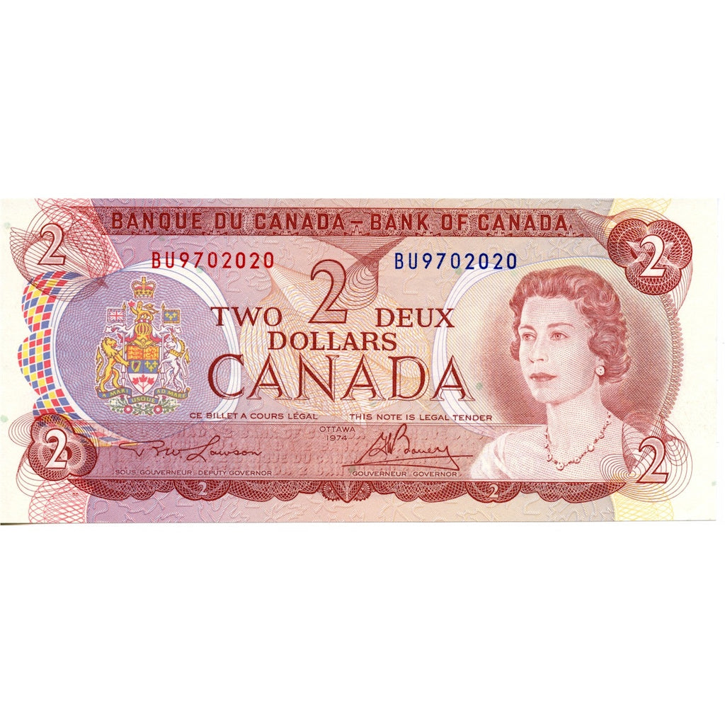 BC-47a 1974 Canada $2 Lawson-Bouey, BU, Choice Uncirculated (CUNC63)