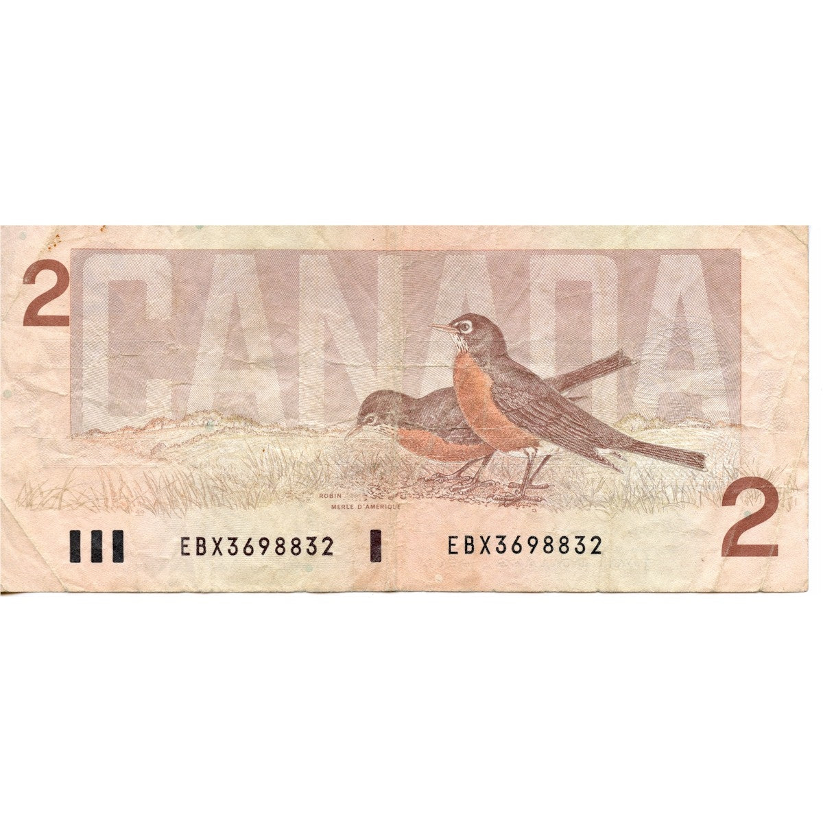 BC-55BA-i 1986 Canada $2 Thiessen-Crown, EBX, Circ