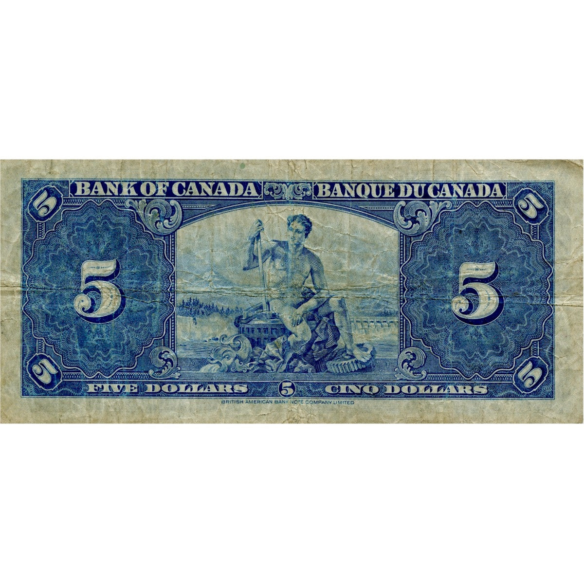 BC-23b 1937 Canada $5 Gordon-Towers, L/C, VG-F