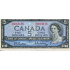 BC-39b 1954 Canada $5 Beattie-Rasminsky, H/S, VF-EF (VF30)