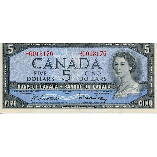 BC-39b 1954 Canada $5 Beattie-Rasminsky, H/S, VF-EF (VF30)
