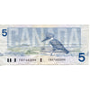 BC-56bA 1986 Canada $5 Thiessen-Crow, Small FNX, Very Fine (VF20)