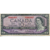 BC-40b 1954 Canada $10 Beattie-Rasminsky, N/V, Fine (F12)