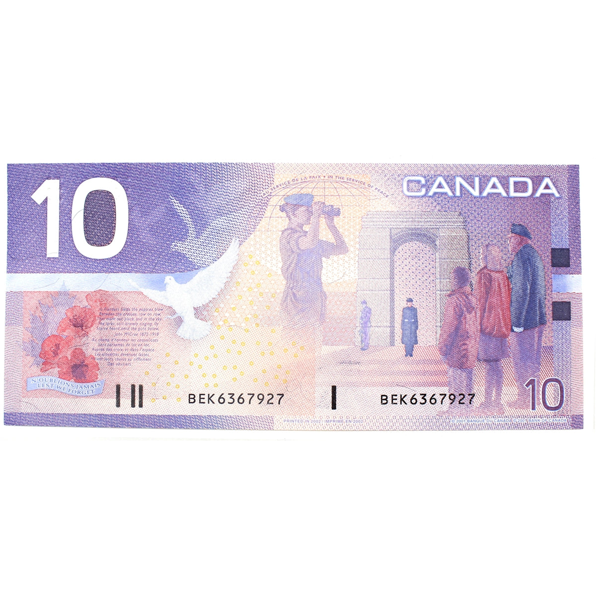 BC-63b-i 2002 Canada $10 Knight-Dodge, BEK, AU-UNC (AU55)