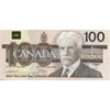 BC-60a 1988 Canada $100 Thiessen-Crow, AJW, Almost Uncirculated (AU50)