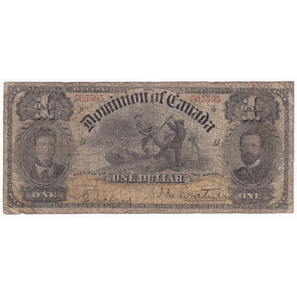 DC-13a 1898 Dominion $1 Courtney, Inward, Good (G4)