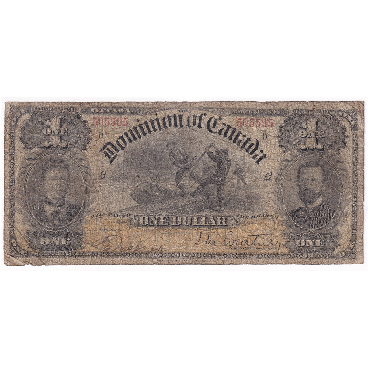 DC-13a 1898 Dominion $1 Courtney, Inward, Good (G4)