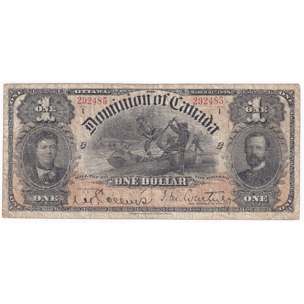 DC-13b 1898 Dominion $1 Courtney, Outward, VG-F (VG10)