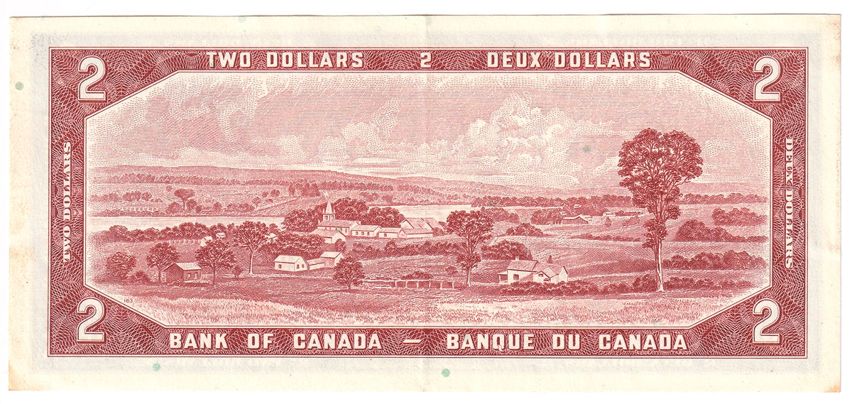 BC-38c 1954 Canada $2 Bouey-Rasminsky, H/G, EF-AU (EF45)