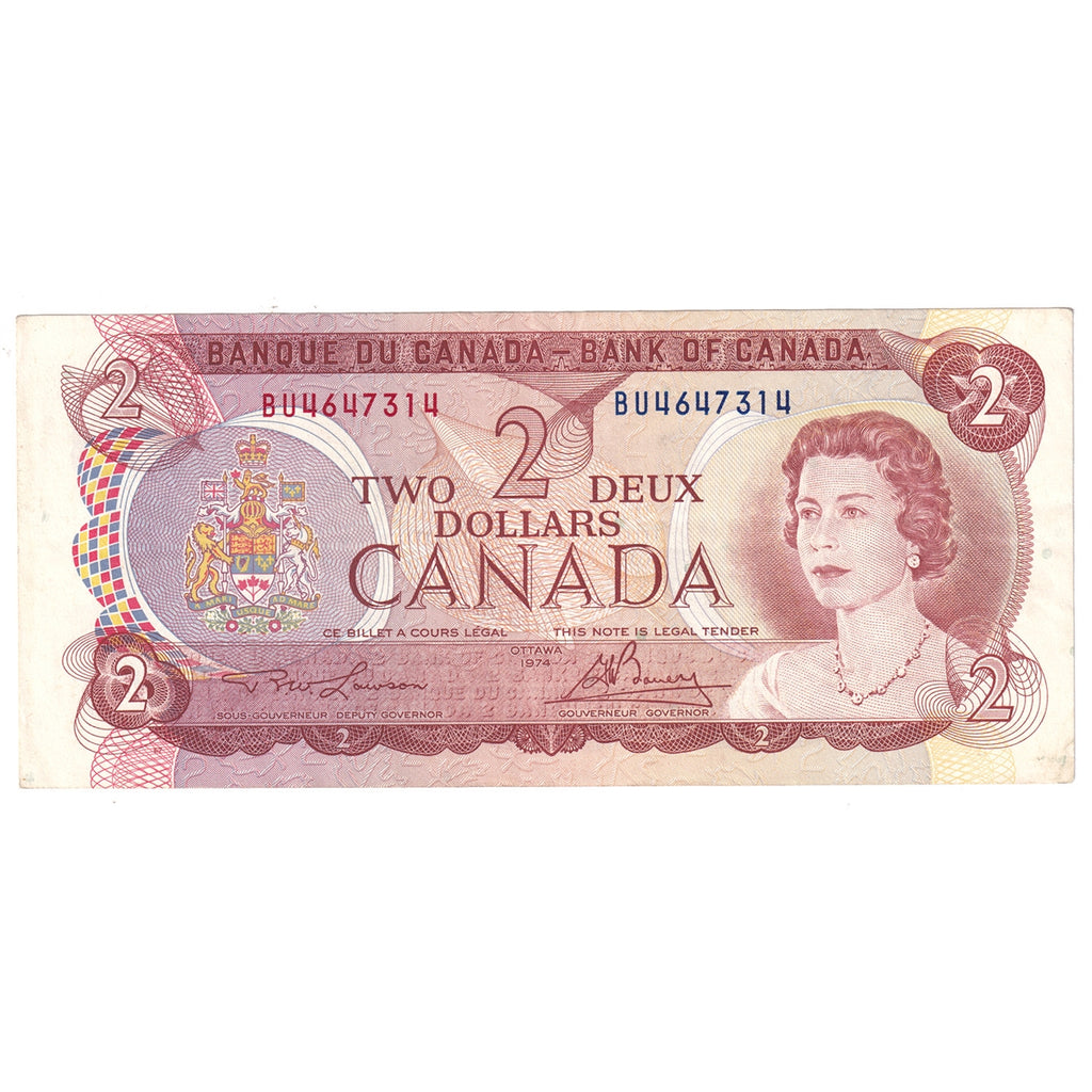 BC-47a 1974 Canada $2 Lawson-Bouey, BU, Extra Fine (EF40)