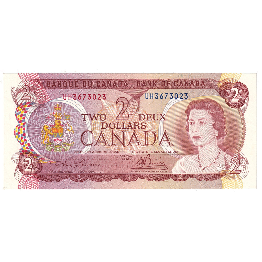 BC-47a 1974 Canada $2 Lawson-Bouey, UH, Uncirculated (MS60)