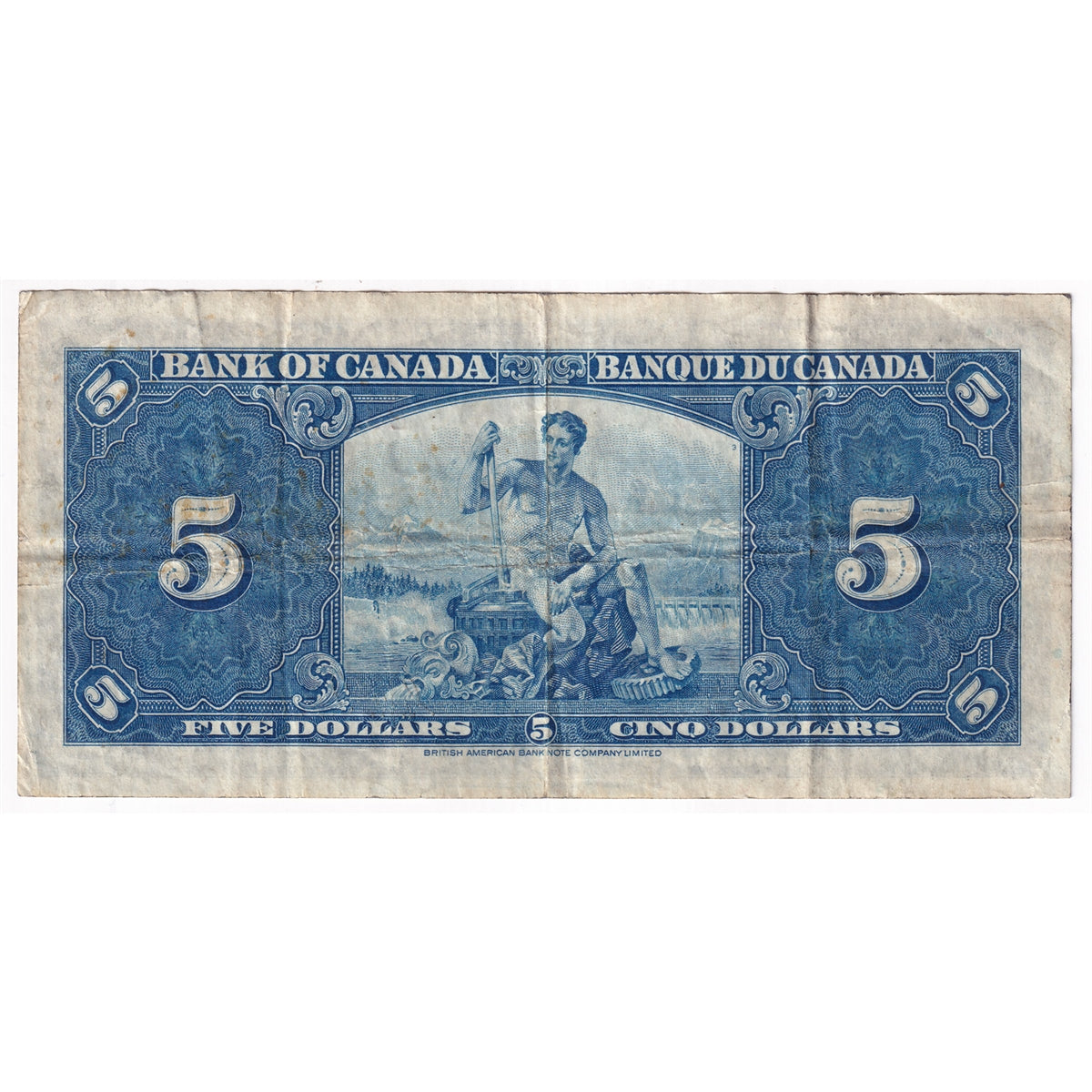 BC-23b 1937 Canada $5 Gordon-Towers, D/C, F-VF (F15)