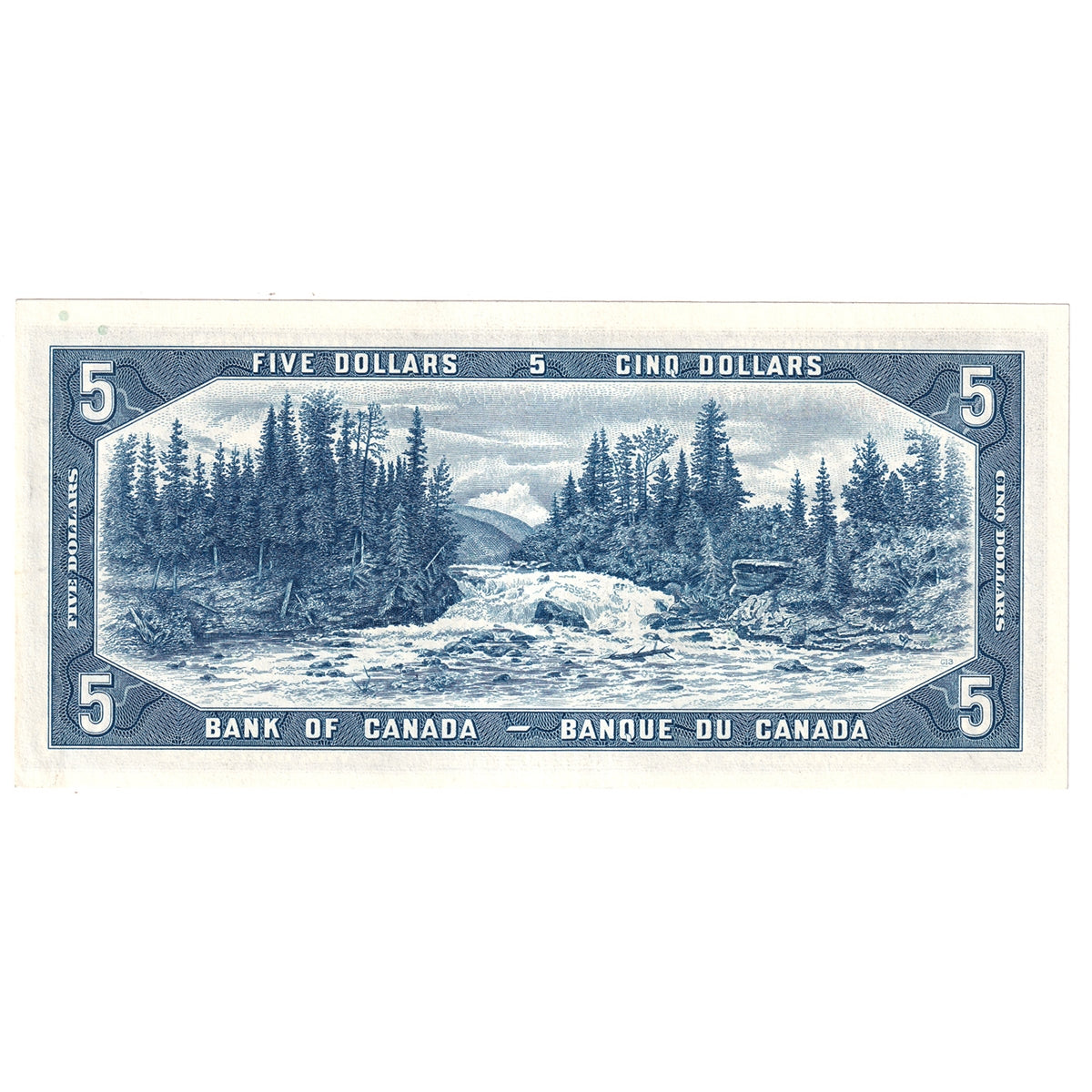 BC-39b 1954 Canada $5 Beattie-Rasminsky, G/S, AU-UNC (AU55)