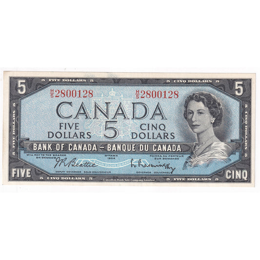 BC-39b 1954 Canada $5 Beattie-Rasminsky, H/S, EF-AU