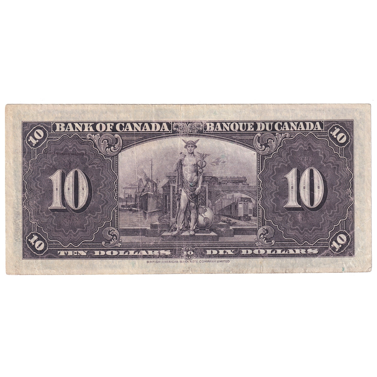 BC-24b 1937 Canada $10 Gordon-Towers, J/D, VF-EF (VF30)