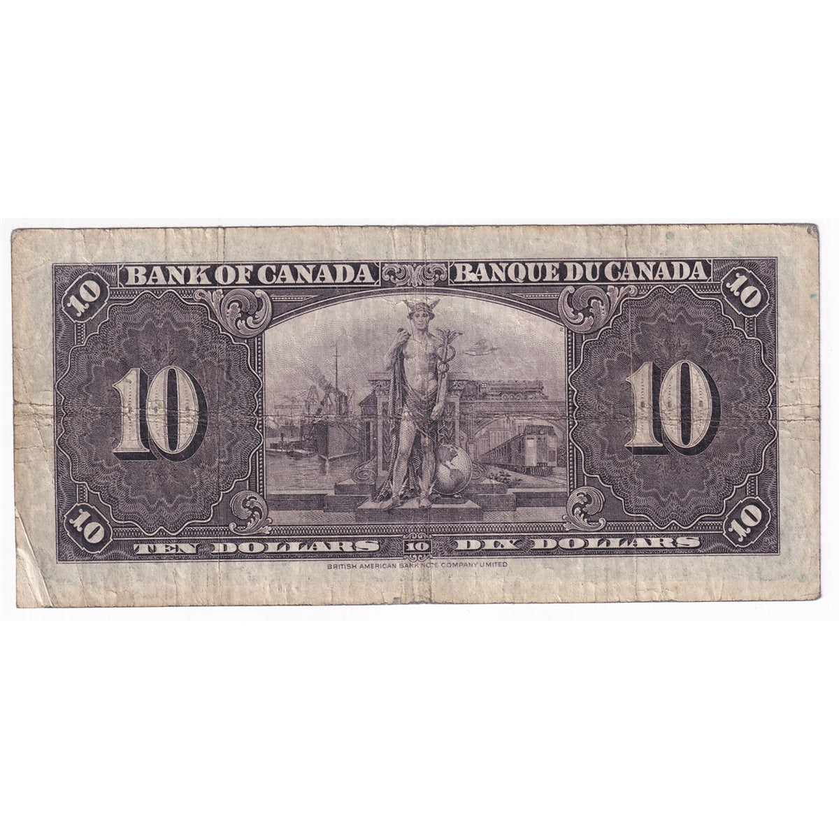 BC-24b 1937 Canada $10 Gordon-Towers, K/D, VG-F