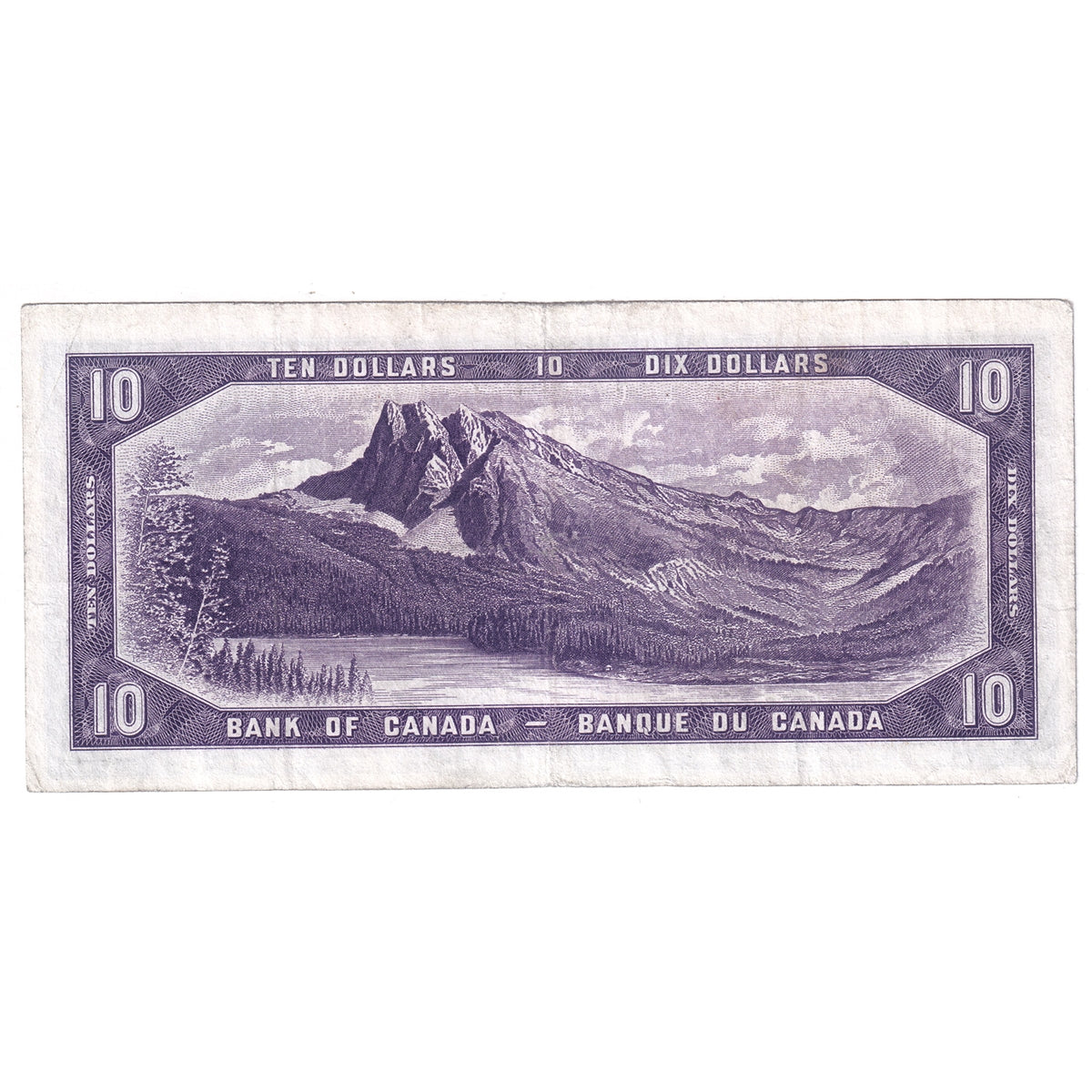 BC-32b 1954 Canada $10 Beattie-Coyne, Devil's Face, I/D, Very Good (VG8)