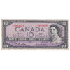 BC-40b 1954 Canada $10 Beattie-Rasminsky, J/T, F-VF (F15)