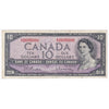 BC-40b 1954 Canada $10 Beattie-Rasminsky, V/T, Fine (F12)