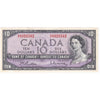 BC-40b 1954 Canada $10 Beattie-Rasminsky, G/V, Almost Uncirculated (AU50)