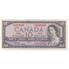 BC-40b 1954 Canada $10 Beattie-Rasminsky, T/V, Fine (F12)