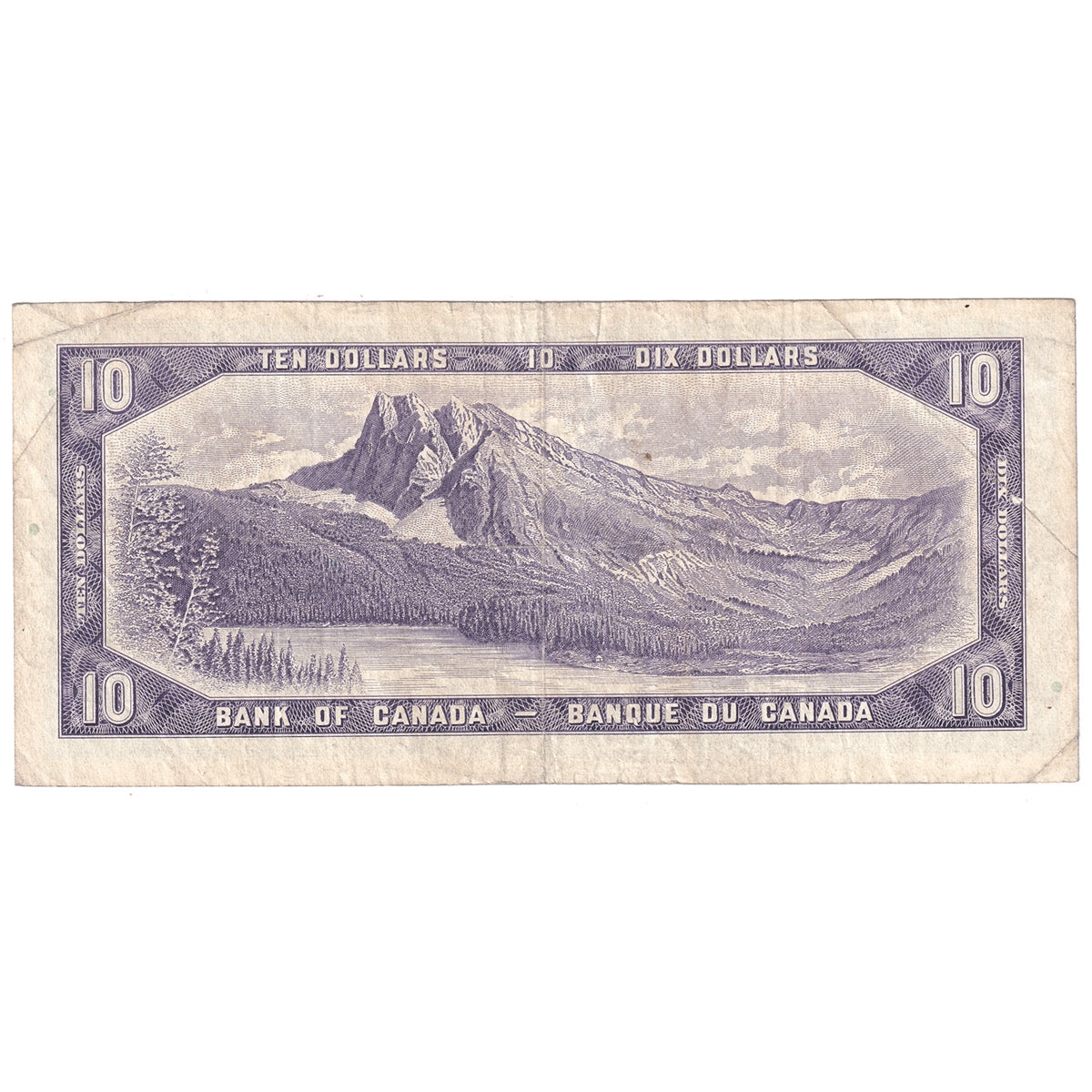 BC-40b 1954 Canada $10 Beattie-Rasminsky, T/V, Fine (F12)