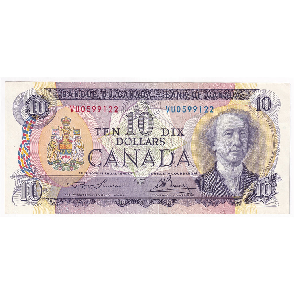 BC-49c 1971 Canada $10 Lawson-Bouey, VU, EF-AU (EF45)