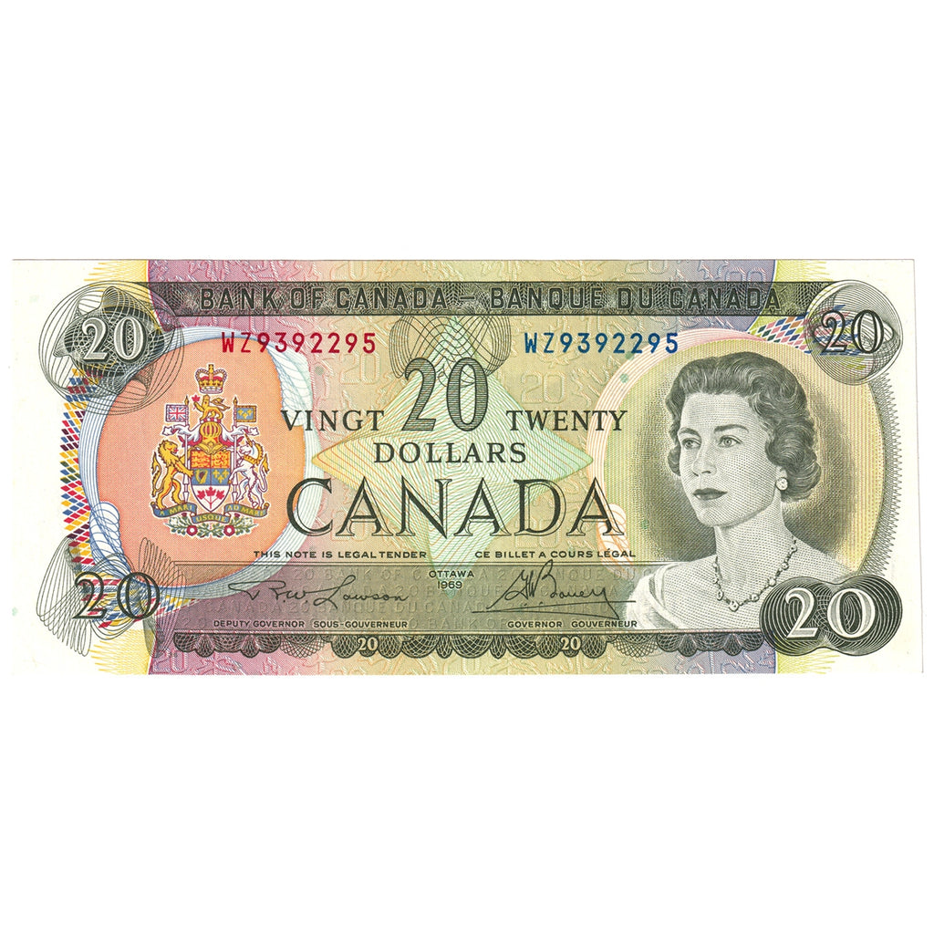 BC-50b 1969 Canada $20 Lawson-Bouey, WZ, Choice Uncirculated (CUNC63)