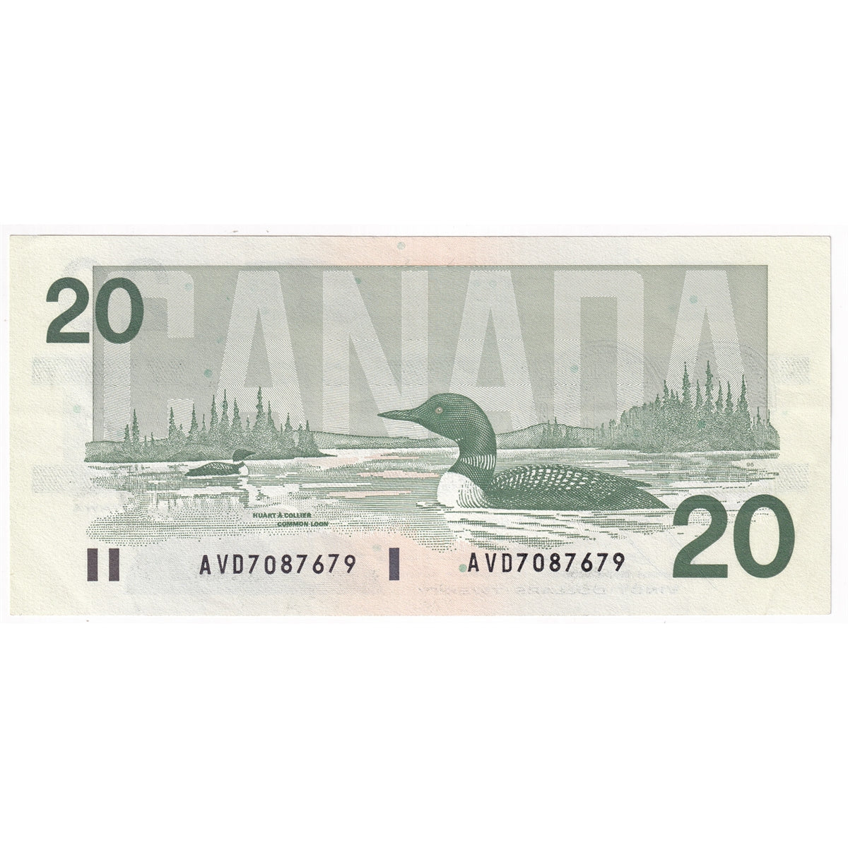 BC-58b-i 1991 Canada $20 Bonin-Thiessen, AVD, Almost Uncirculated (AU50)