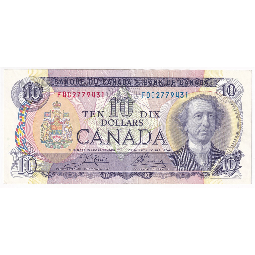 BC-49d 1971 Canada $10 Crow-Bouey, FDC, Extra Fine (EF40)