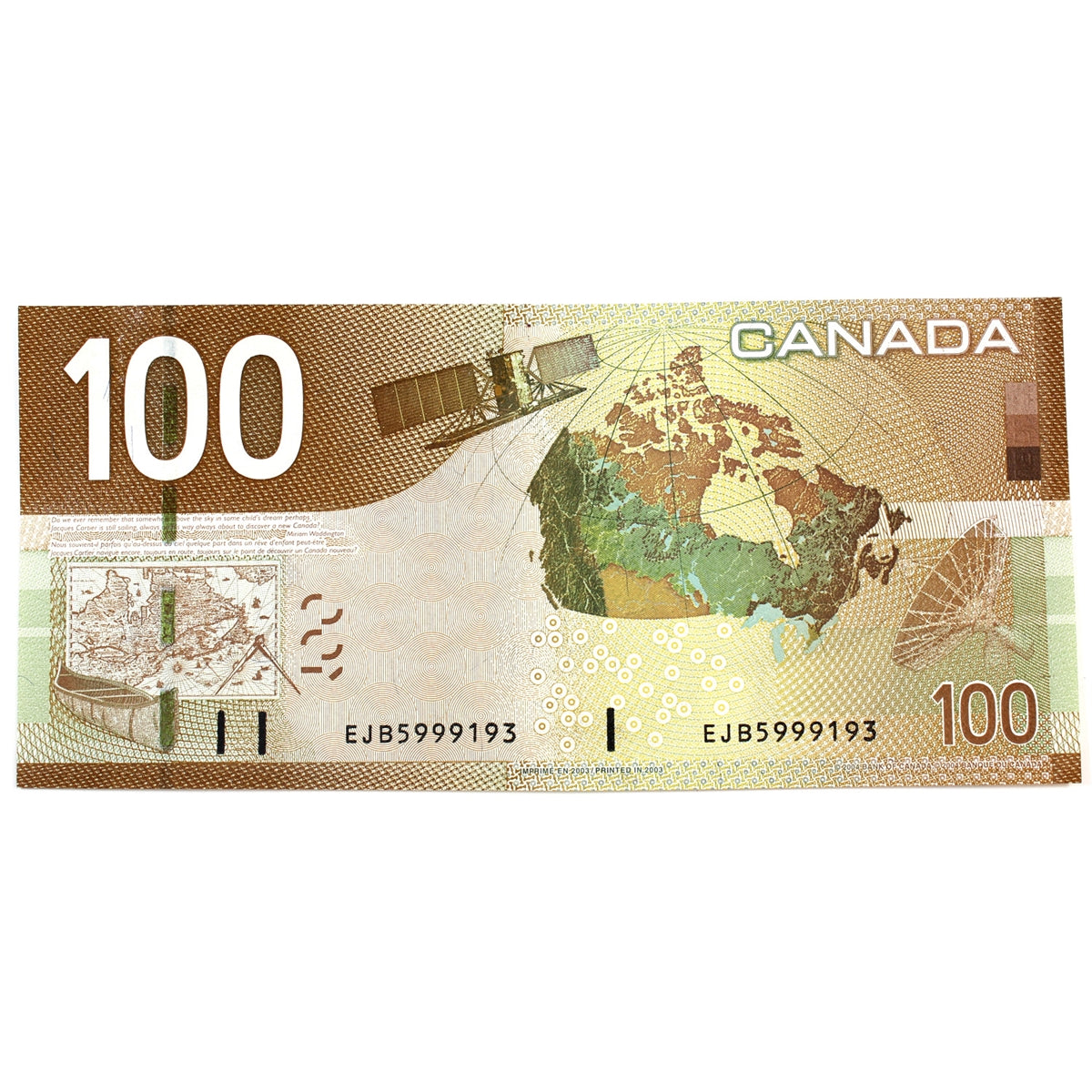 BC-66a-i 2003 Canada $100 Jenkins-Dodge, EJB, Uncirculated (MS60)