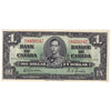 BC-21c 1937 Canada $1 Gordon-Towers, U/L, AU-UNC (AU55)
