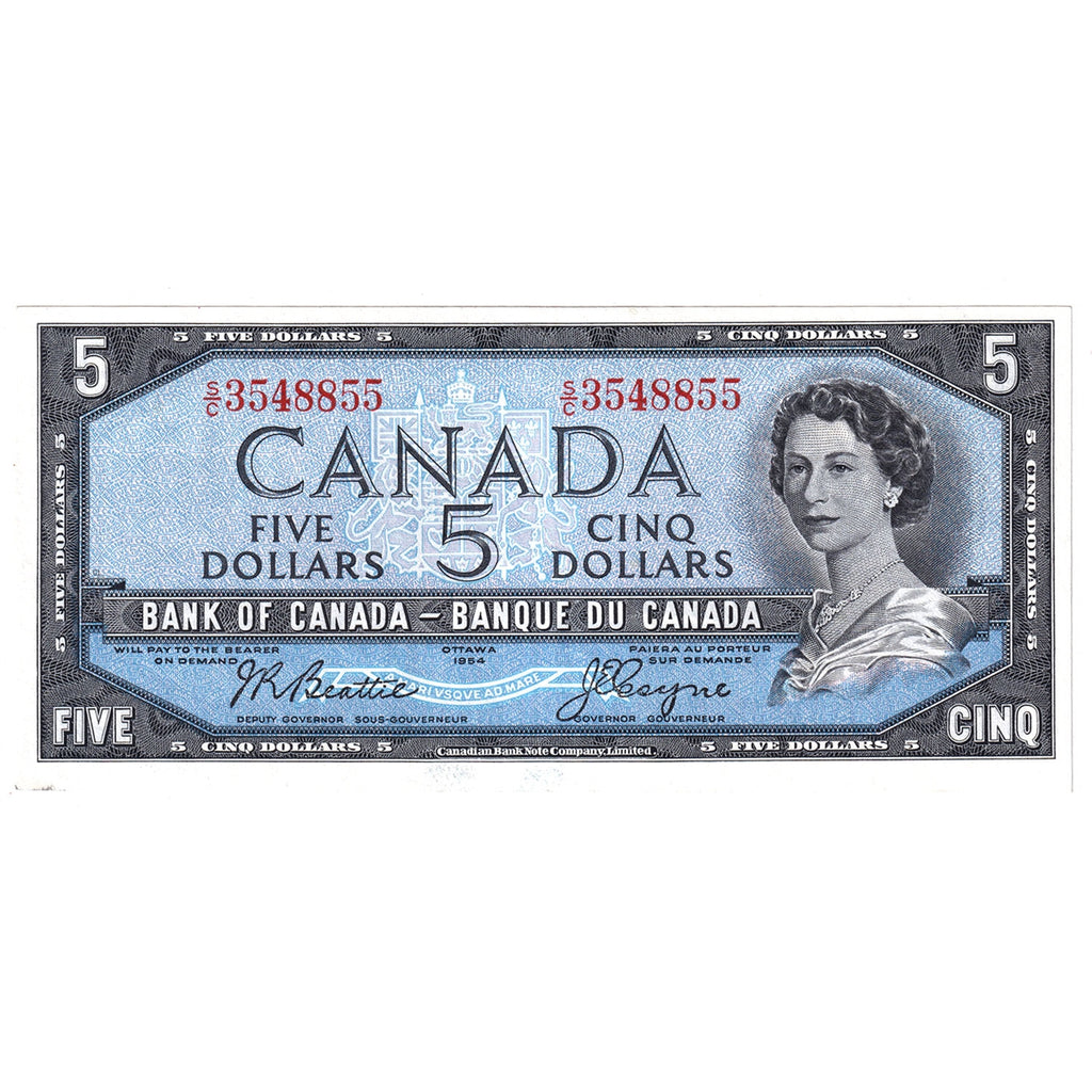 BC-39a-i 1954 Canada $5 Beattie-Coyne, S/C, EF-AU (EF45)