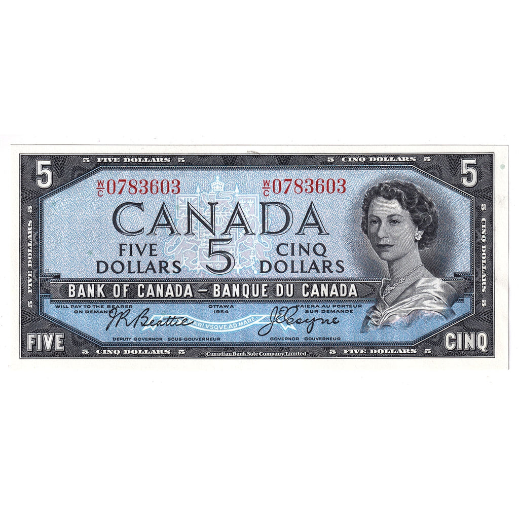 BC-39a-i 1954 Canada $5 Beattie-Coyne, W/C, Choice Uncirculated (CUNC63)