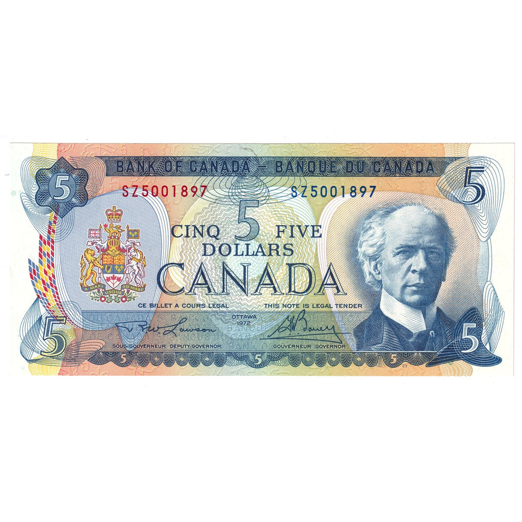 BC-48b 1972 Canada $5 Lawson-Bouey, SZ, AU-UNC (AU55)