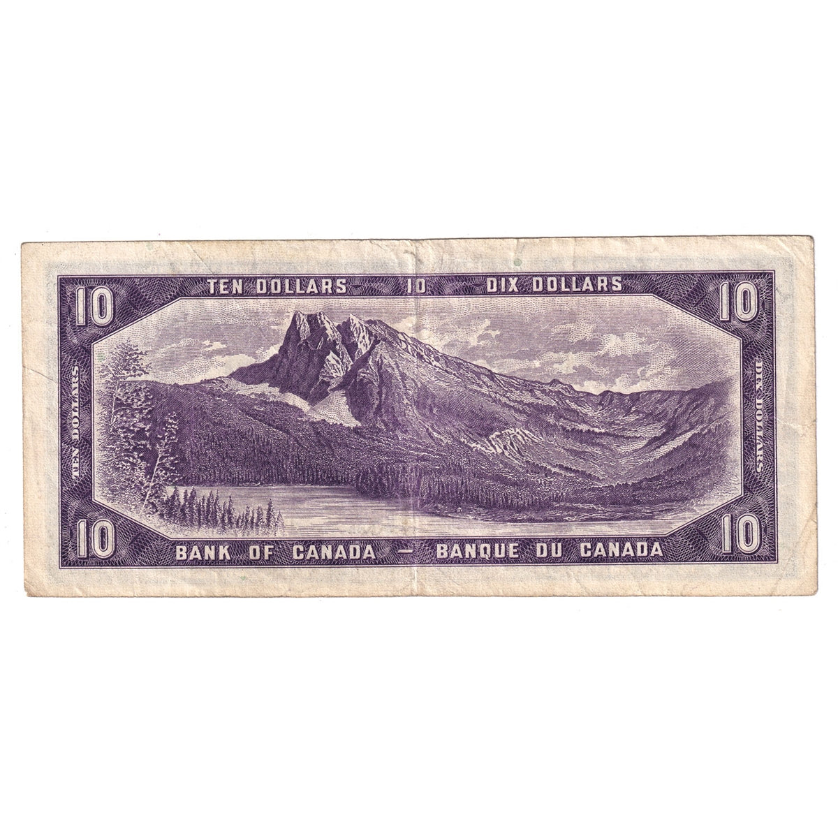 BC-40b 1954 Canada $10 Beattie-Rasminsky, I/T, F-VF (F15)